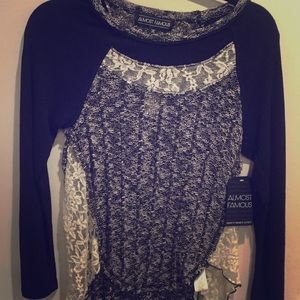 A long-Sleeve shirt with black, gray, and white.